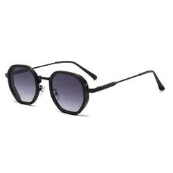Vintage Designer Irregular Sunglasses with Metal Frame and Mirror Lenses (C5)
