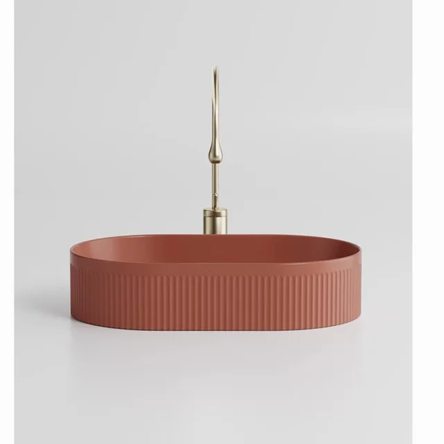 อ่างล้างหน้าเซรามิกสีแดงอิฐ อ่างเคาน์เตอร์สียุโรป ระเบียงห้องน้ํา อ่างล้างหน้าศิลปะ GN749UP 2