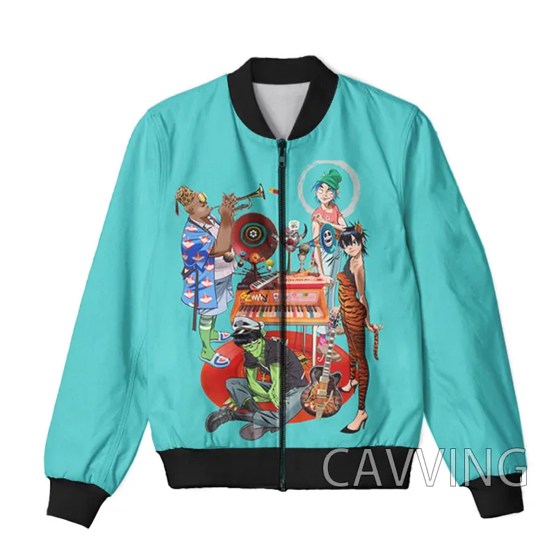New Fashion Women/Men's 3D Print Gorillaz Band Zipper Bomber Jackets Men Overcoat Mens Coat Zip Up Jackets 2