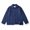 Heavy Weight Indigo Jacket Men Autumn Winter Vintage Workwear Tooling Jacket Blue Dyed Kendo Fabric Multi-pocket Cardgian Coat 1