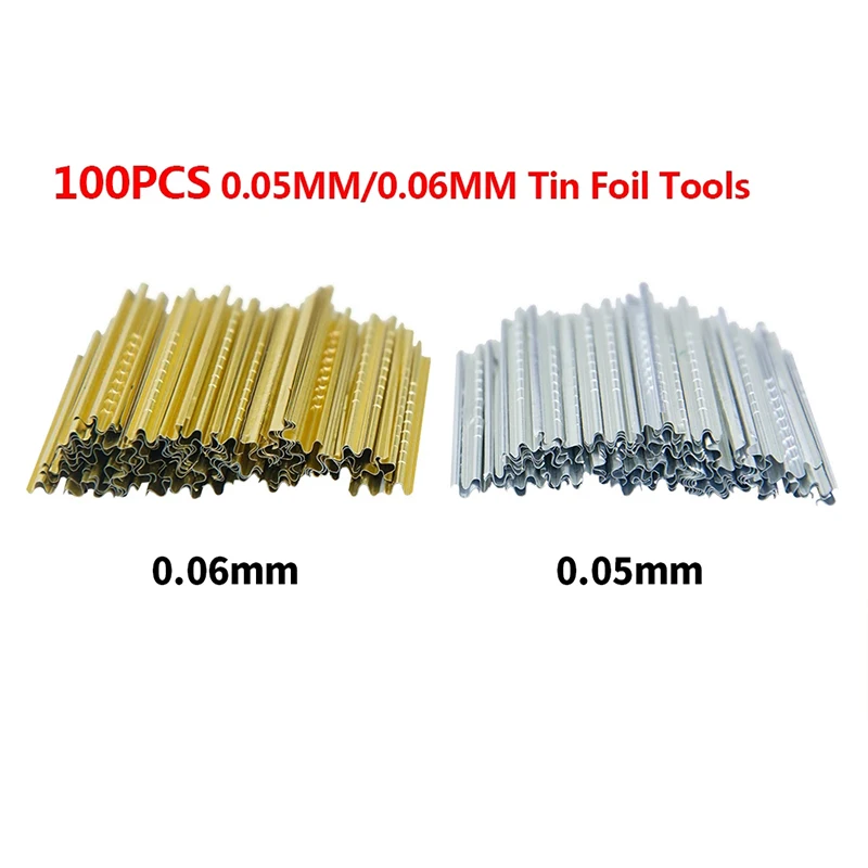 100pcs/lot Locksmith Tools Finished Tin Foil Strip Gold and Silver Tin Foil Key Consumables