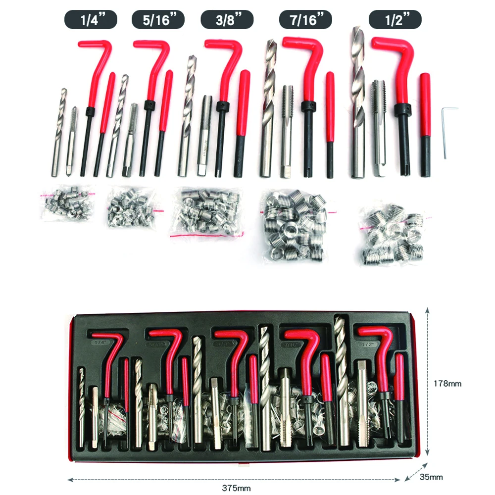 Kit d'outils de réparation de filetage, insert fileté en acier