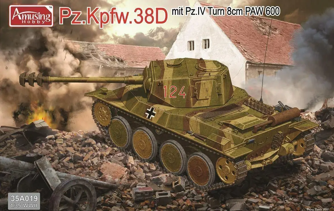 

Amusing Hobby 35A019 1/35 Scale German Panzer 38 D mit Pz, IV Turm und 8cm PAW600 Model Kit