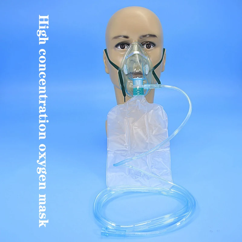 1pcs Adult/Child High Concentration Oxygen Face Mask With Tubing Non-Rebreather Oxygen Mask With Elastic Band Reservoir Bag