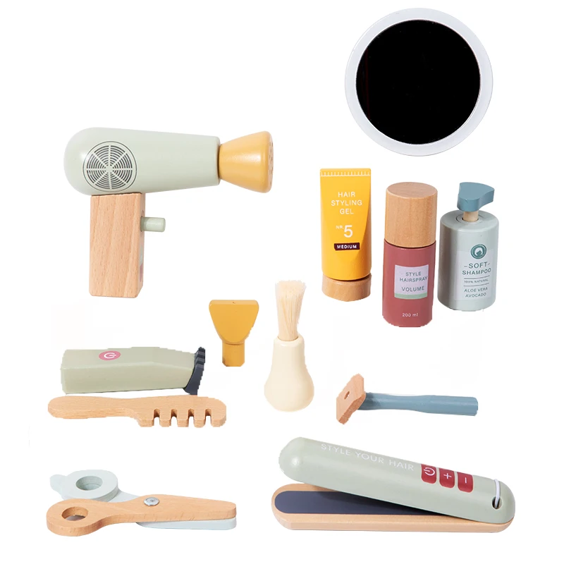 Make Up Beautiful Makeup Set Hairdressing Simulation Wooden Toy For Girls Children Dressing Cosmetic Girls Pretend Play Kid