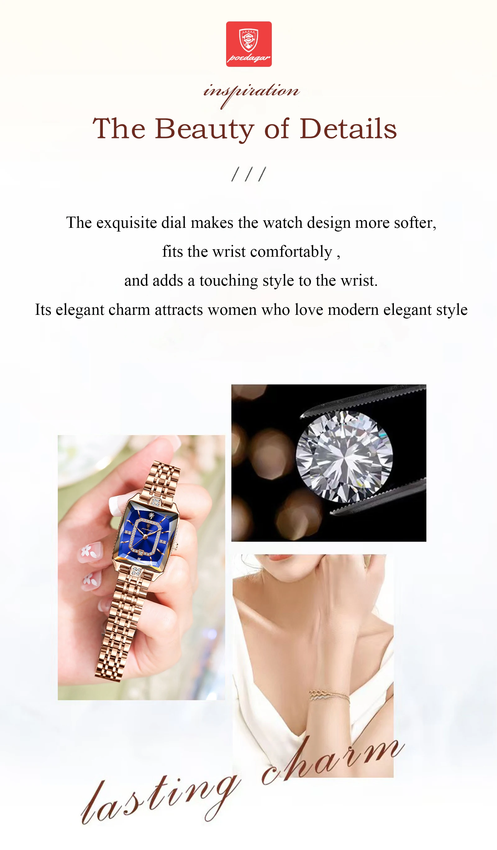 POEDAGAR Luxury Casual Ladies Watch Stainless Steel Waterproof Date Fashion Woman Wristwatch High Quality Quartz Women's Watches