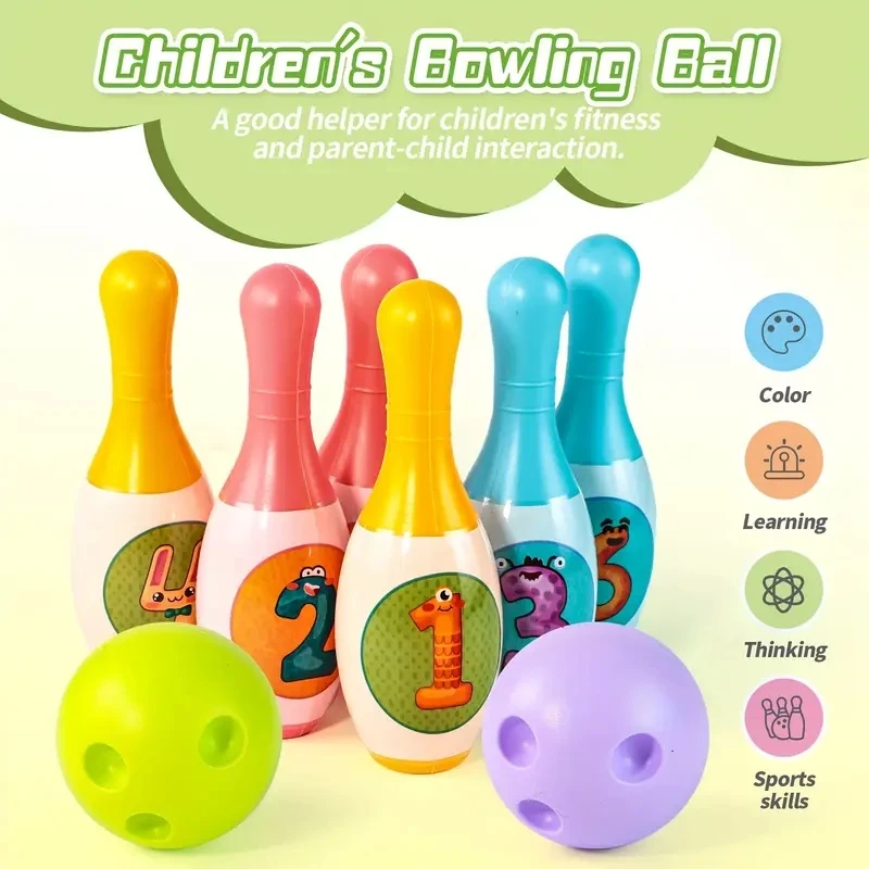 Giocattoli da bowling per bambini, giocattoli sportivi per interni ed esterni, regali di Natale per bambini, regali di Capodanno - immagine 2