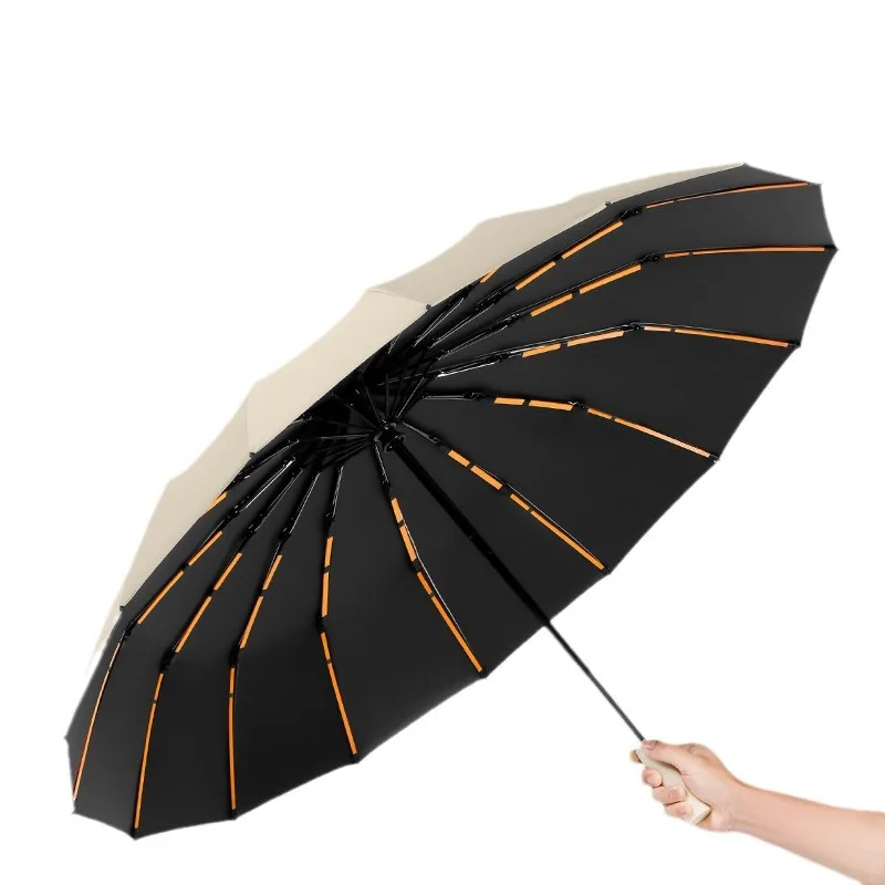 224 Bone Automatic Folding Men's Umbrella,16K Windproof Strong Storm-resistant Large Strong Parasol Umbrellas Women Sunshade