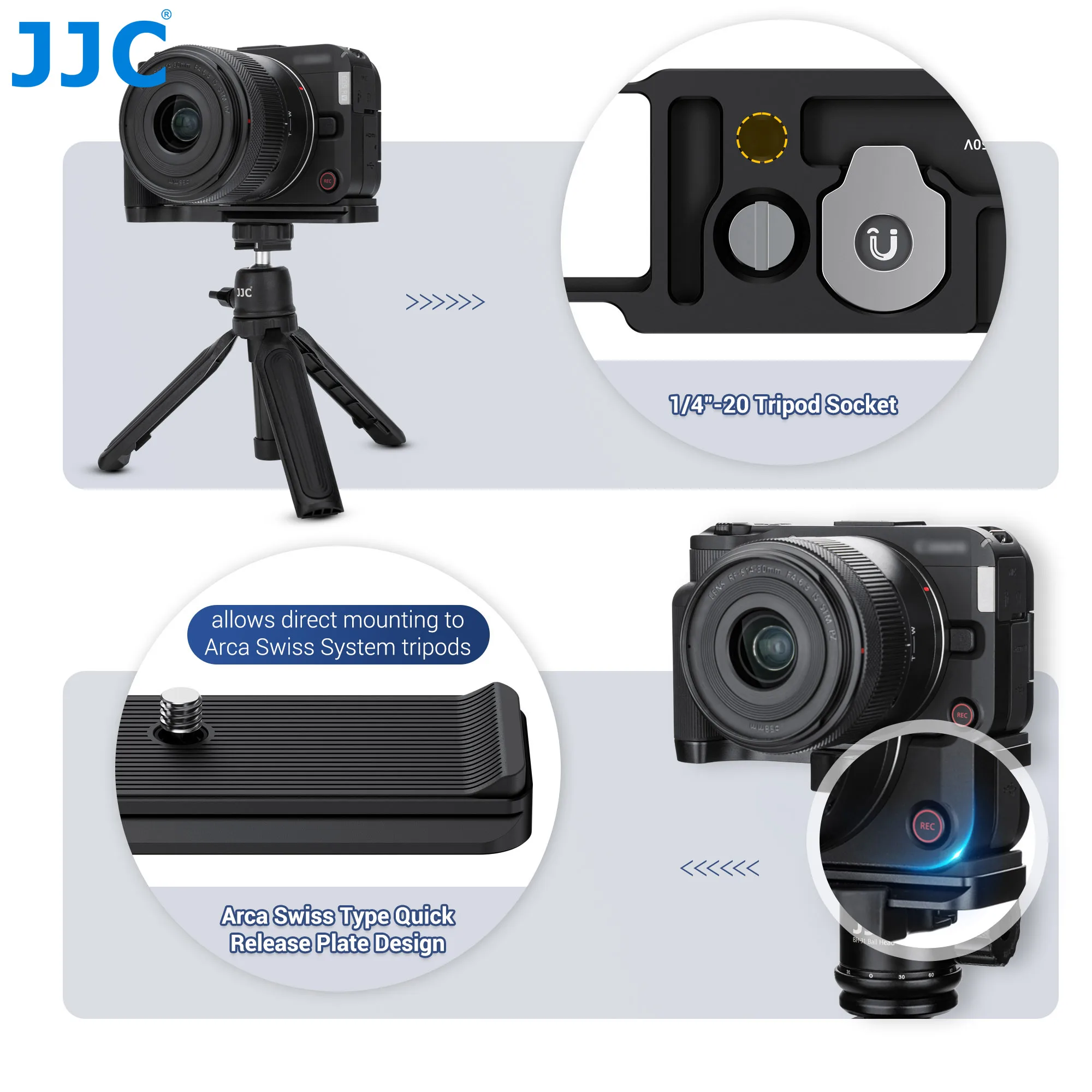 JJC R50 V ハンドグリップ L字型グリップ Canon EOS R50V用 クイック