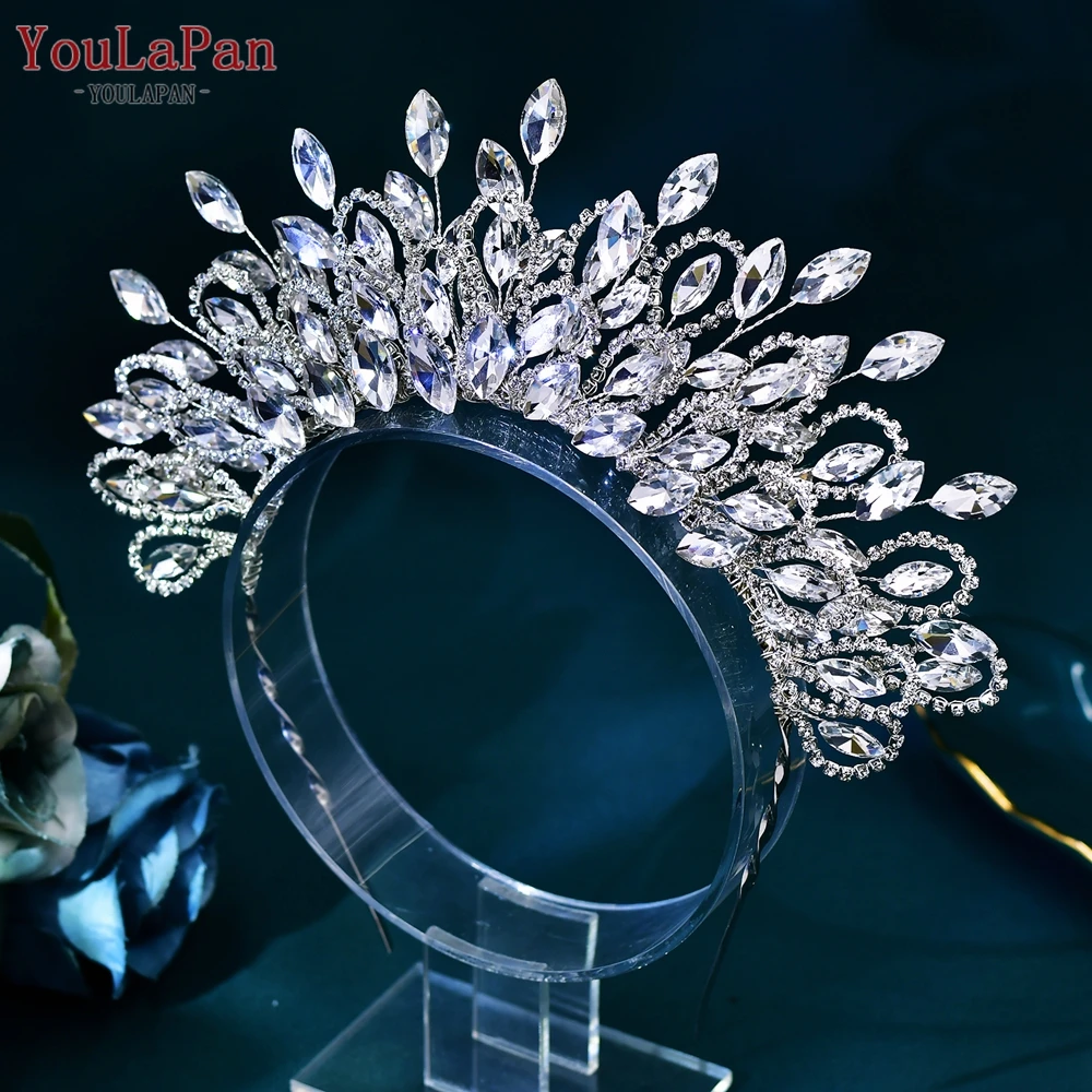 YouLaPan Full Rhinestone Bridal Hair Hoop Wedding Bride Crown Women Headwear Bridesmaid Shining Hair Accessories Headband HP616