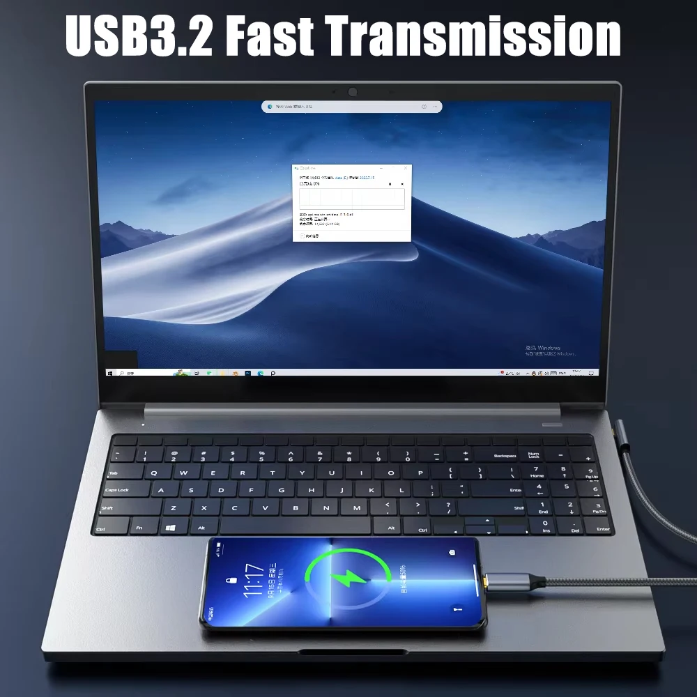 100W USB-C 3 Gen2 10Gbps 케이블 타입-C to C 4K@60Hz 비디오 케이블 QC3.0 5A 고속 충전 케이블 아이폰16 17 맥북 프로 삼성용