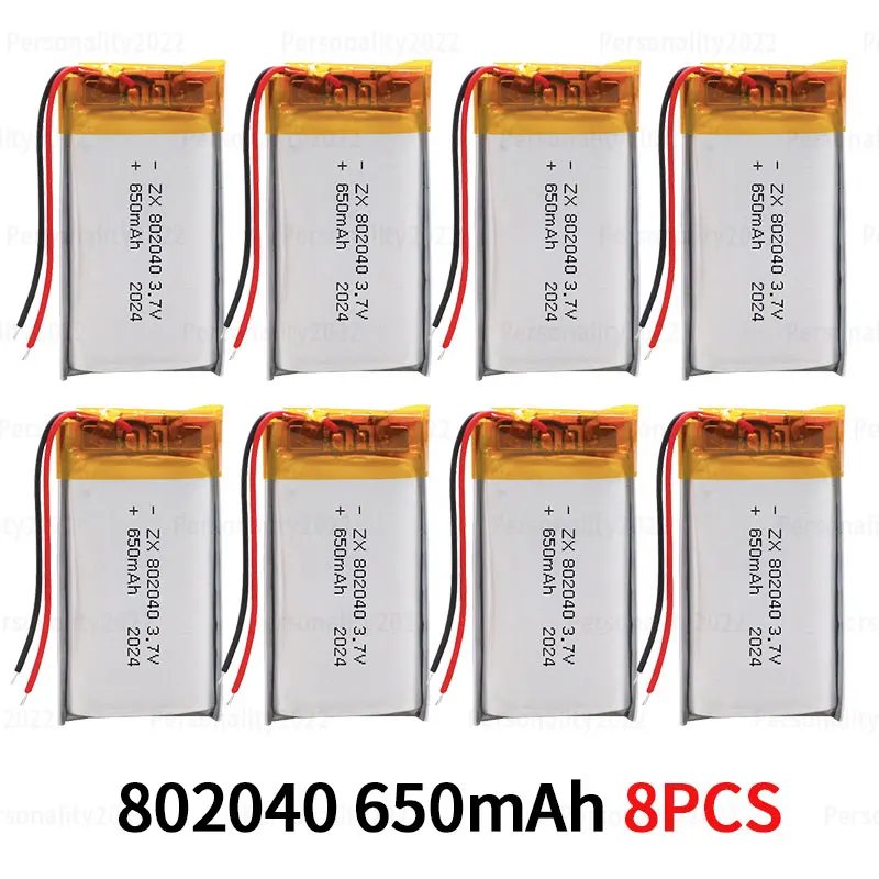 hope 3.7V 802040 650mAh Li-Polymer Battery with Protective Plate