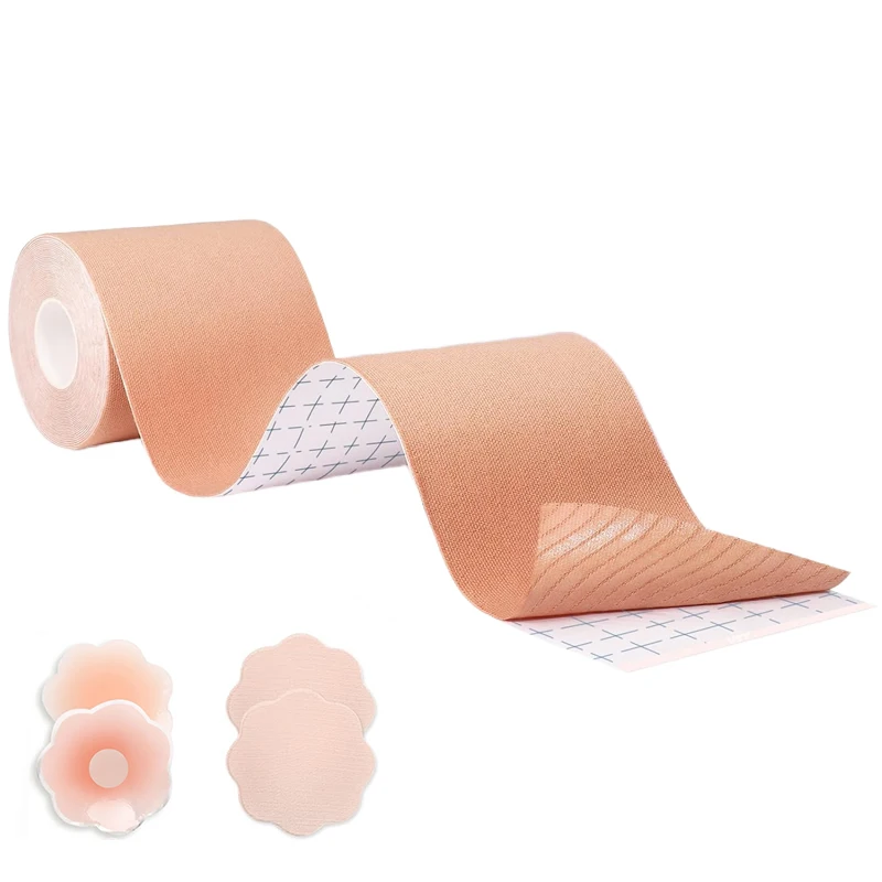

5/7.5/10cm*5m Cotton Boob Tape Women Sport Nipple Cover Free-cut Breast Push Up Adhesive Tape Chest Paste Invisible Bra