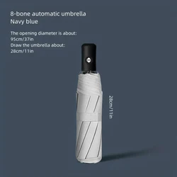 Sleek Black UV - Protection Vinyl Umbrella - Trendy, Durable, Unisex Design (WHITE)