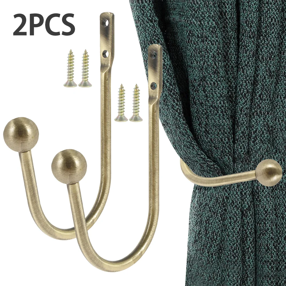 Curtain Holdbacks Curtain Hooks Wall Mounted Tieback Multifunctional Durable Holder Home Decor Accessories 2pcs
