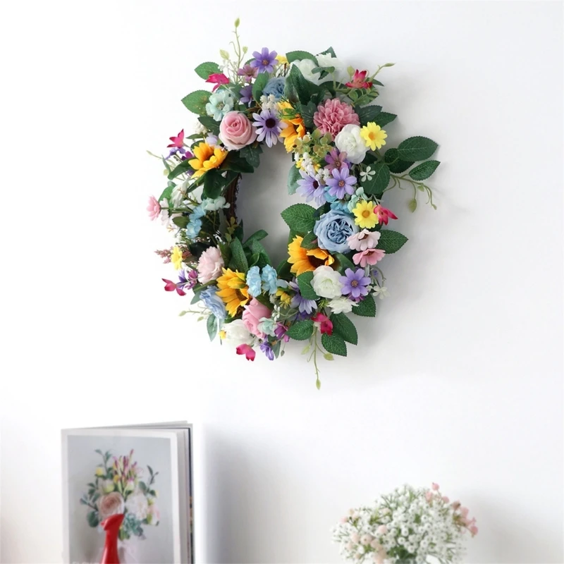 

Delightful Spring Flower Wreath Accessory Rose Wreath Decor