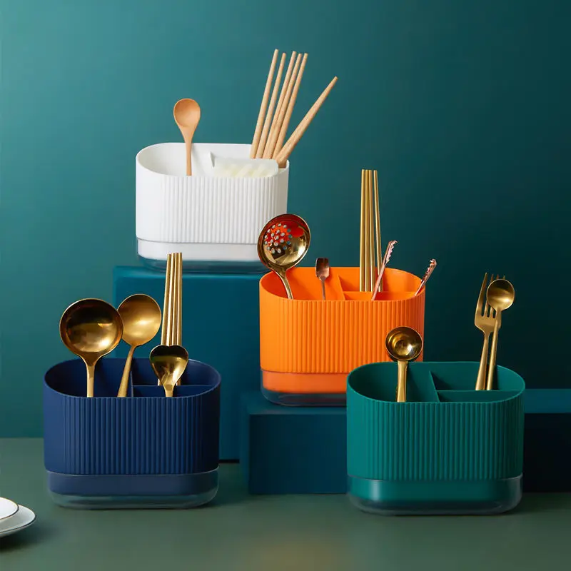 Tableware Storage Box Knief Holder Chopstick Fork Spoon Drain Rack Kitchen Tools Cutlery Organizer Case Space Saving Accessories
