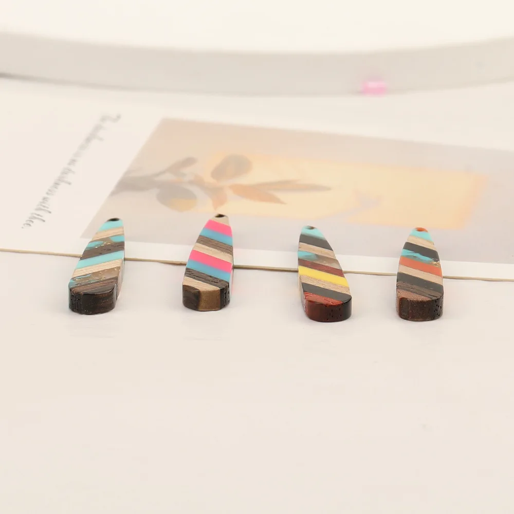 Cordial Design 50Pcs 8*44MM DIY Accessories/Hand Made/Stick Shape/Natural Wood & Resin/Charms/Jewelry Findings&Components - cordial