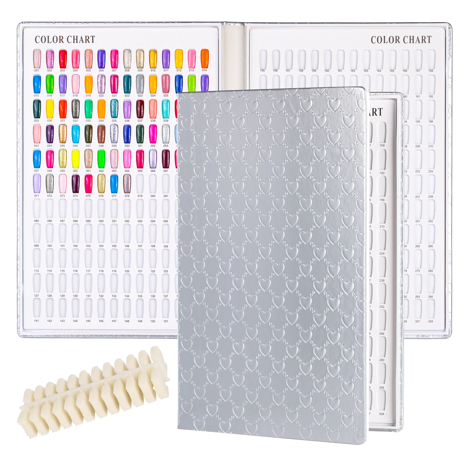 Leather-Covered Nail Display Book with Gel Polish Swatch Chart