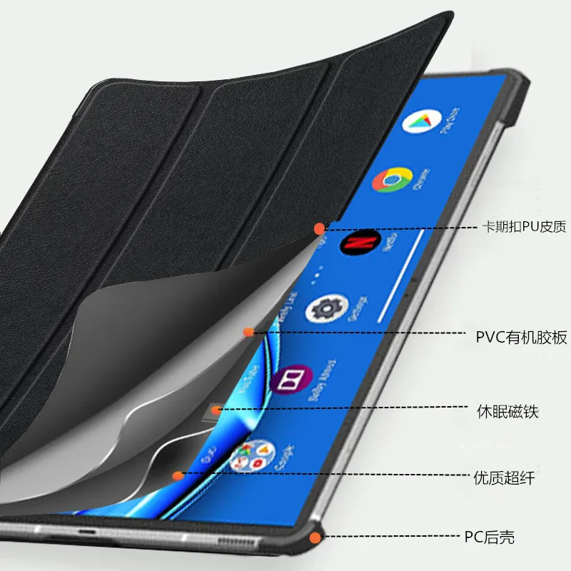 For Samsung Galaxy Tab S8 Ultra .6 Case SM X X Tri Folding Cover  for Coque Galaxy Tab S8 Ultra Tablet Kids