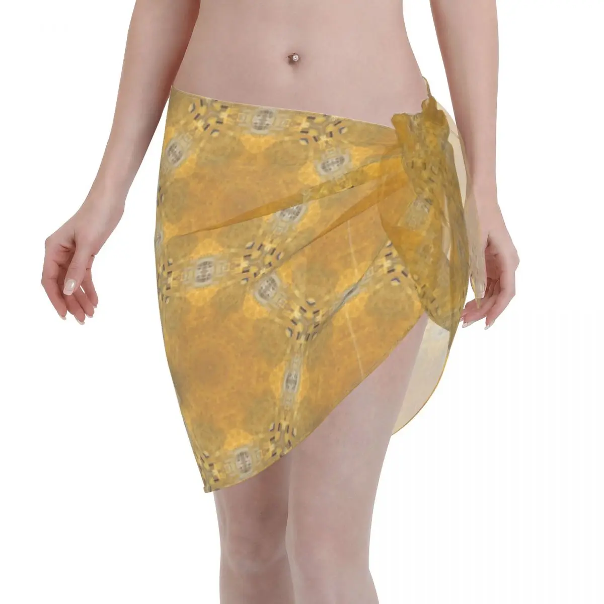 

Reminisce Of Gustav Klimt Kaftan Sarong Swimsuit Women Sexy Skirt Lace-up Bikini Cover-Up Sarong