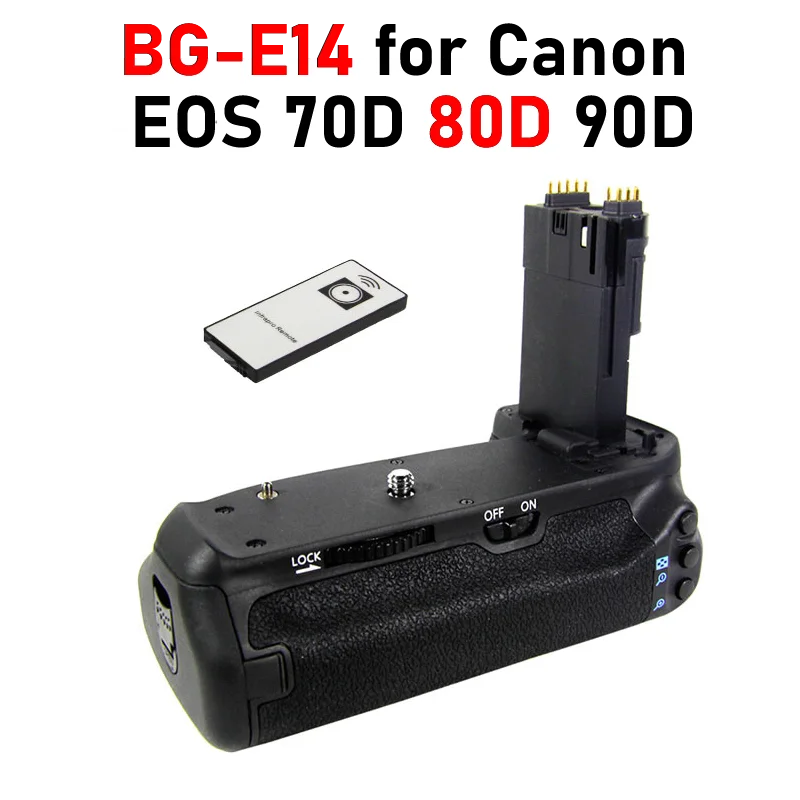 Impugnatura Batteria 80D Con Telecomando Senza Fili Bg-E14 Impugnatura Batteria Per Canon Eos 90D 70D 80D Impugnatura Batteria