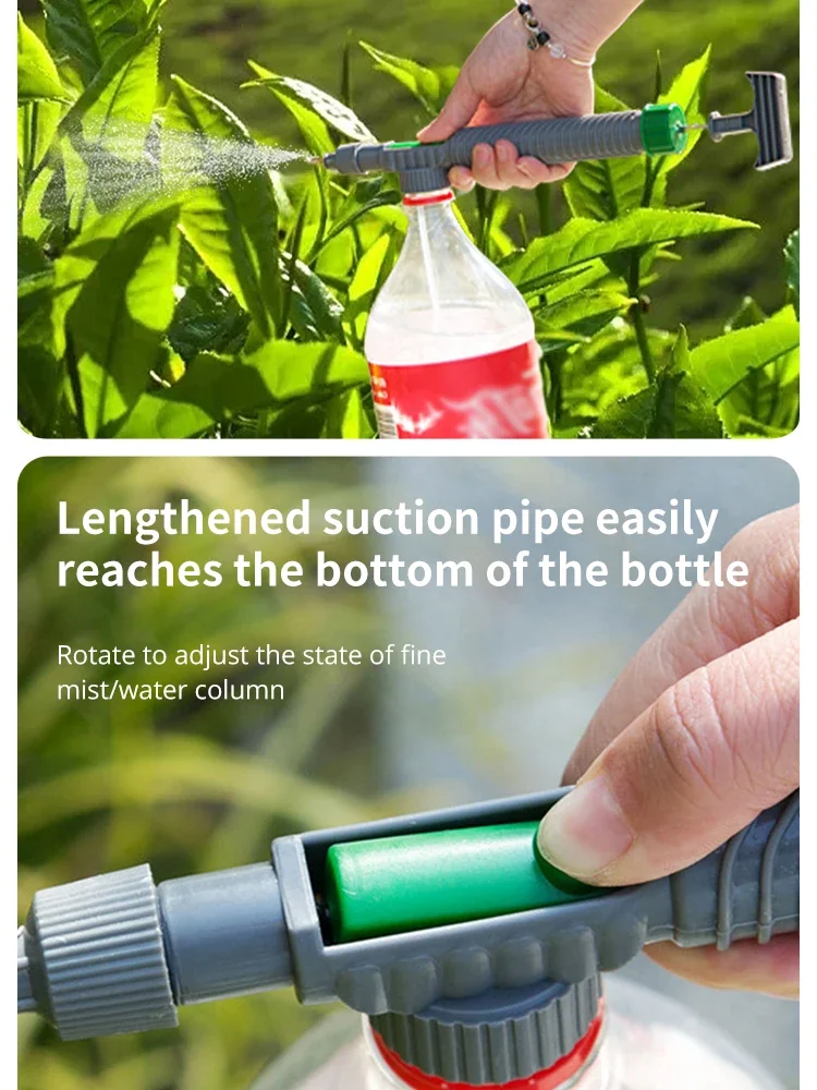 High Pressure Manual Watering Can - Adjustable Spray Bottle for Gardening
