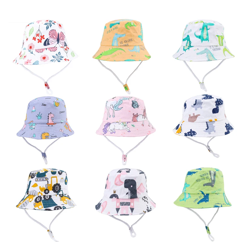 

Baby Sun Hat Spring And Autumn Thin Cartoon Printing Baby Girl Hat Panama Children'S Baby Boy Cap For Summer Beach Panama