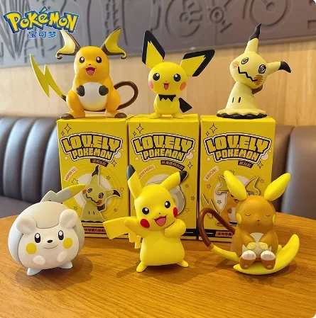 

6 Styles Anime Toy Boxed Pokemon Figures Toys Kawaii Pikachu Raichu Squirtle Eevee Action Figure Model Birthday Gift For Kids