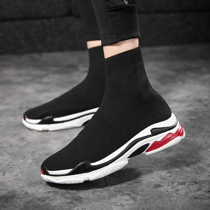 Classic Black Socks Runing Shoes Men High Sock Trainers Women Slip on Couple Casual Shoes Lightweight Sneakers Men basket homme