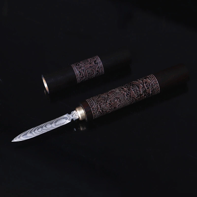 Stainless Steel Ebony Pu'Er Tea Cutting Needle Knife Solid Wood Set tea cutter tea needle set