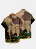 Hawaiian Cowboy Men's Shirt Cool 3D Digital Print Plus Size Western America Men's Top With Pocket Vintage Style Summer Outerwear 1