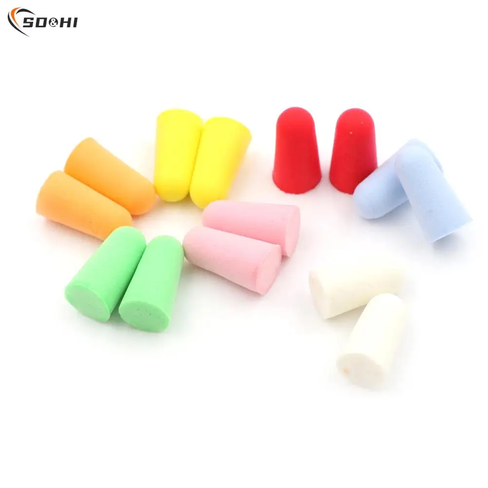 

10Pairs Authentic Foam Soft Corded Ear Plugs Noise Sleep Reduction Norope Earplugs Swimming Protective Earmuffs