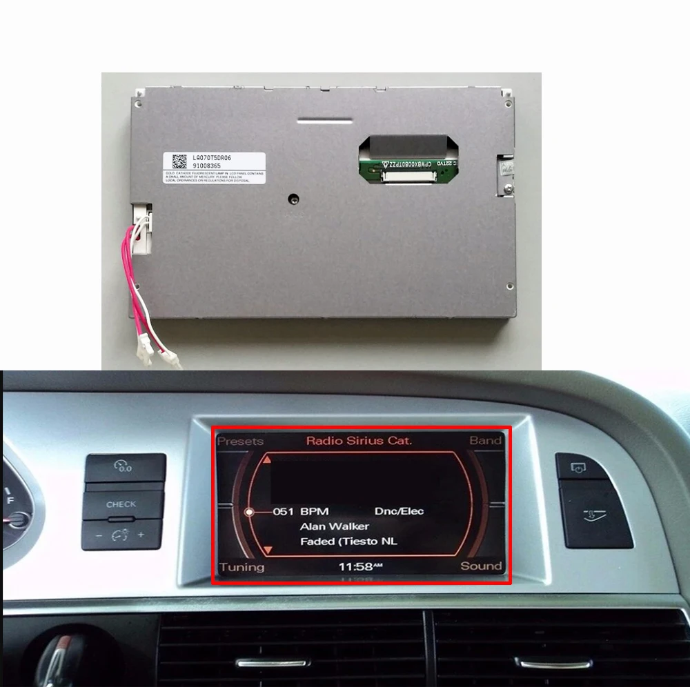 アウディ用LCDディスプレイ付きラジオモニター,a4 a6 a8 q7 mmi
