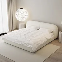 Tête de lit simple blanche en tissu, style français, chambre à coucher, design moderne, accessoires de maison 3