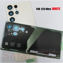 Premium Glass Back Battery Cover Case for Ultra Series 5G - Rear Door Housing Glass Panel Replacement (S23 Ultra White)