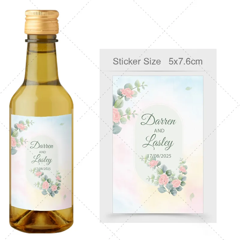 thumbnail image 1 of Etiquetas adhesivas para botellas pequeñas de vino tinto y vino blanco, pegatinas personalizadas para champán, para fiestas de cumpleaños, bodas, pegatinas de agradecimiento, 1 of 5