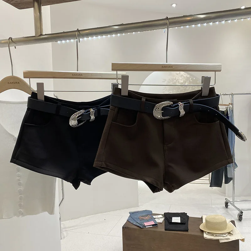 

Женские черные джинсы в американском стиле, модель Y2k E-Girl, с заниженной талией, новинка весны 2024, универсальные короткие женские джинсы