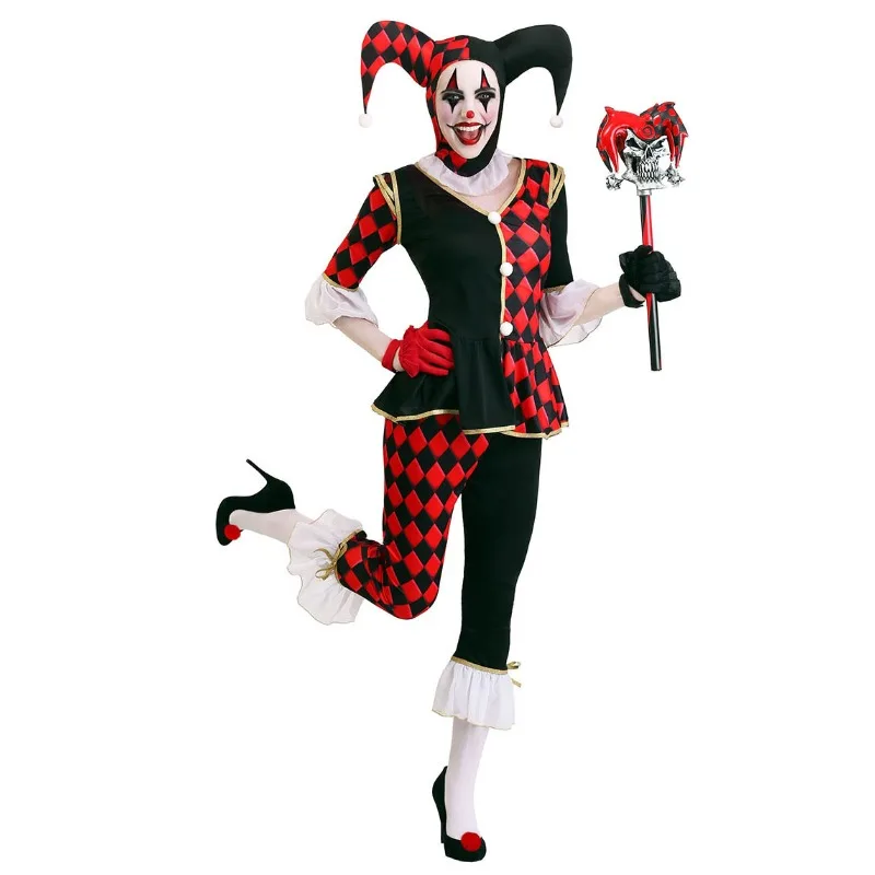 Halloween Costumes for Women Children Clowns Cosplay Costumes for Boys Girls Evil Terrifying Ugly Circus Makeup Ball Costume Set