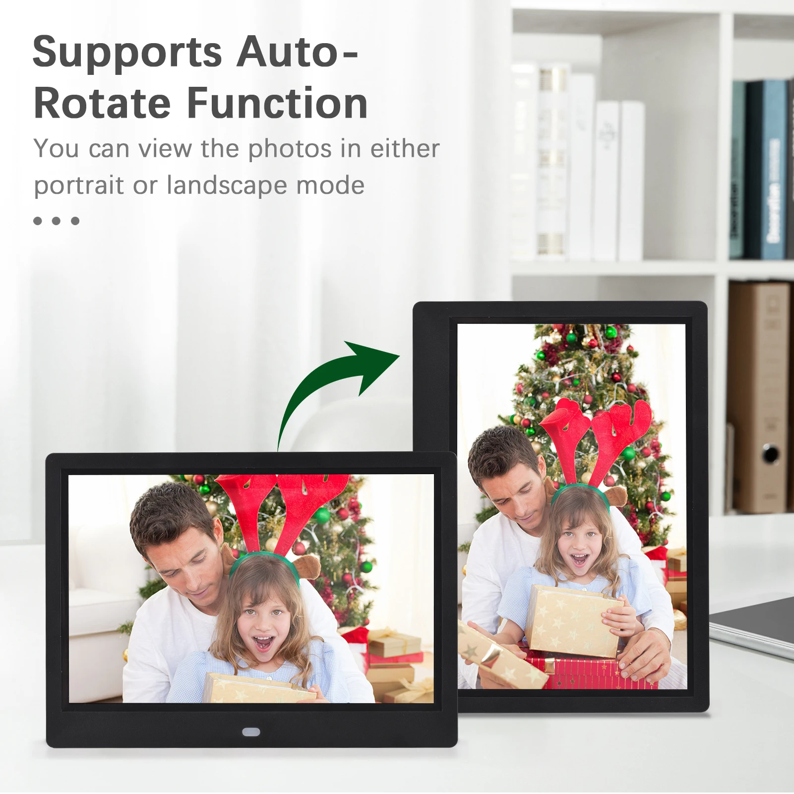Andoer 10.1" Digital Photo Frame Desktop Electronic Album 1280*800 IPS Screen Support Photo/Video/Music/Clock/Calendar Function