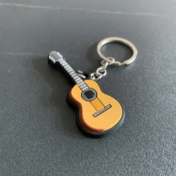 Silicone Guitar Keychain - Cartoon Musical Instrument Gift Pendant (Classical guitar)