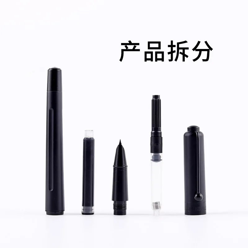 Fountain Pen Metal Pen Calligraphy Pen 2025 Matte Black 0.28mm EF Nib Fountain Pen 1.2mm Bent Nib Calligraphy Metal Pens for Writing Office School Supplies
