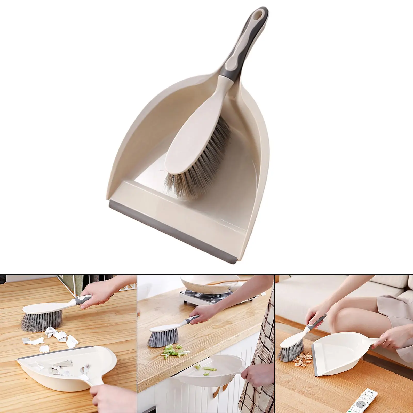 Small Broom and Dustpan Set Bristles Brush Whisk Broom Cleaning Tool Collect desktop broom set