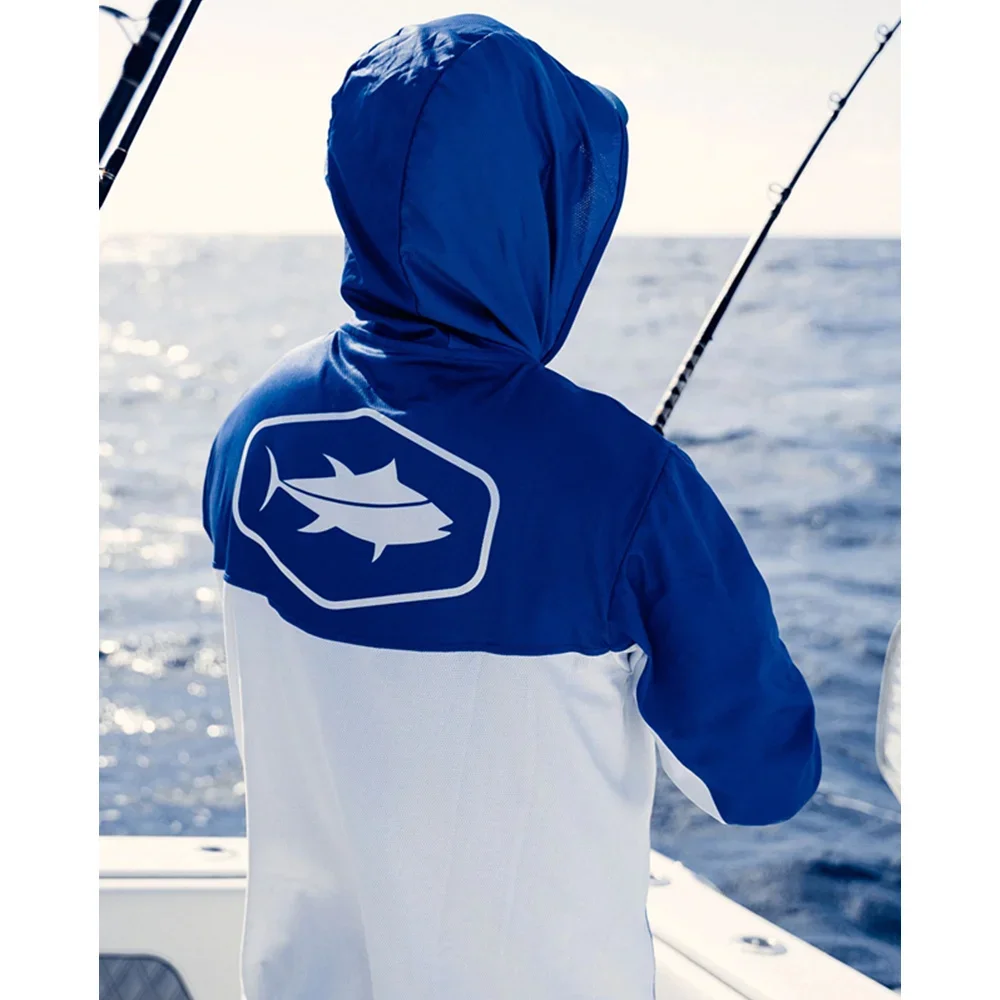 Bill Fish Gear Mens Long Sleeve Fishing Hoodie Camo Shirts Fishing Performance Apparel