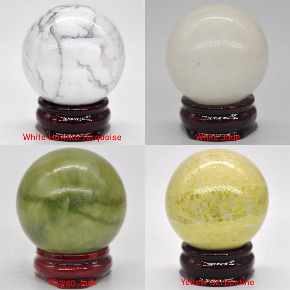 Natural Gemstones Ball Healing Crystals 40MM Home Decoration Reiki Wicca Chakra Stones Sphere Rocks Mineral Gem Massage Globe