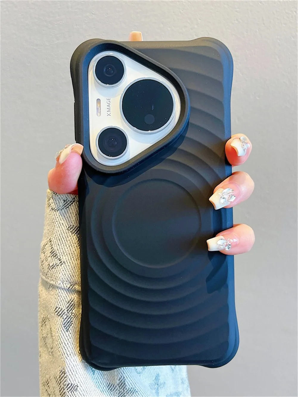 Candy Matte Shockproof Water Ripple Armor MagSafe Case - Wireless Charging Cover