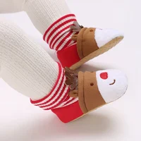 Infant Newborn Booties Santa Foot Socks Baby Christmas Boots Lovely Snowflake Santa Design Winter Warm Slippers Anti-Slip Shoes 5