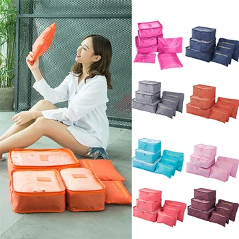 Set di borse da viaggio da 6 pezzi per vestiti organizzatore ordinato armadio valigia borsa Organizer da viaggio custodia per scarpe imballaggio borsa cubo