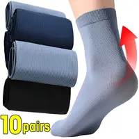 10 paires décontracté respirant hommes chaussettes en soie glacée doux élastique solide chaussettes d'affaires chaussettes Ultra-fines 1