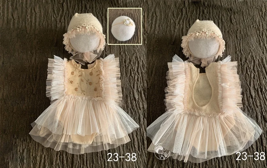 Baby Newborn Photography Props Girl Lace Princess Dress  Outfit Romper Photography Clothing Headband Hat Accessories newborn photography near me Baby Souvenirs